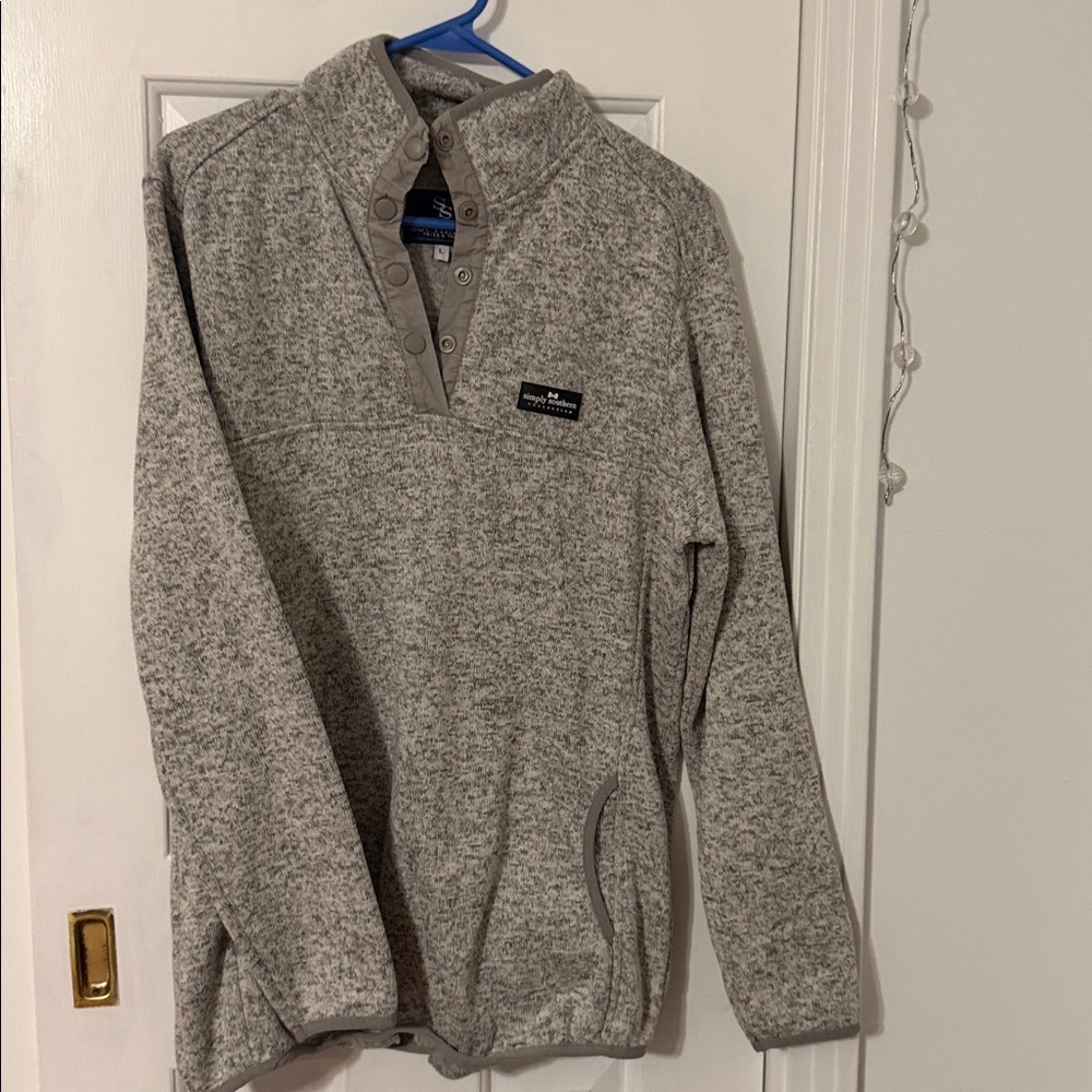 Simply Southern Heather Gray Snap Pullover